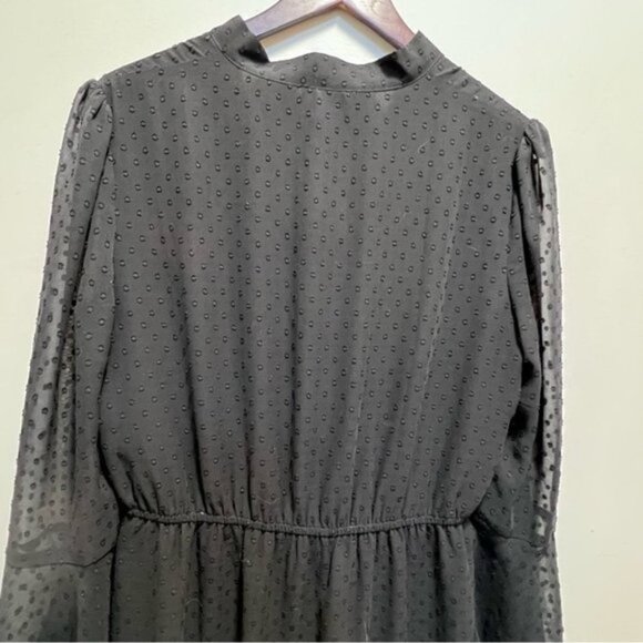 Le Chateau Black Skater Dress Size Medium Feminine Sheer Balletcore Romantic - Picture 6 of 9